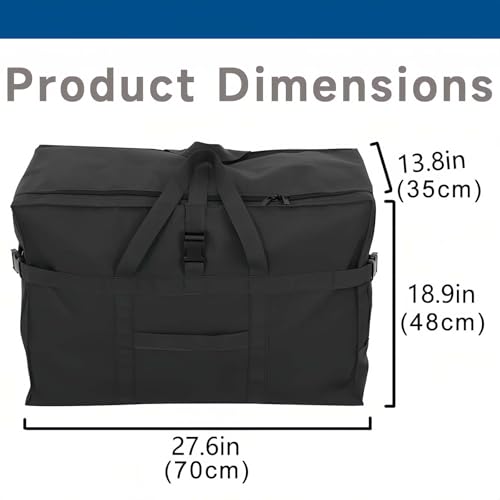 Arxus Large Duffel Bag, Waterproof Carry on Weekend Overnight Storage Bag over Luggage for Airline, Travel, Camping, Moving - color: 120L-Black