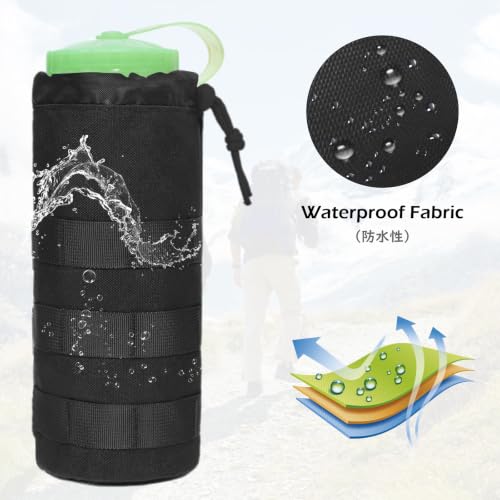TRIWONDER Tactical MOLLE Water Bottle Pouch H2O Hydration Carrier, Military Bottle Holder Molle Drink Holder Travel Water Bottle Bag for Backpack Camping Outdoor - color: 03 Green