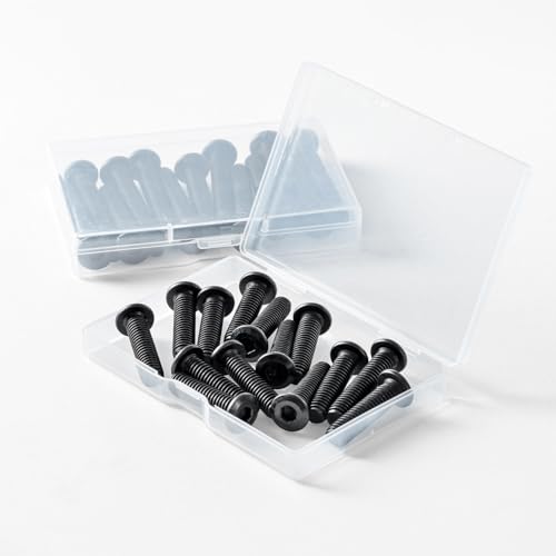 3/16-24 x 2" (30 Pack) Flat Head Hex Socket Cap Screws Bolts, Black Oxide 304 Stainless Steel 18-8, Hex Drive, Bright Finish, Fully Machine Thread - size: 3/16-24 x 2"