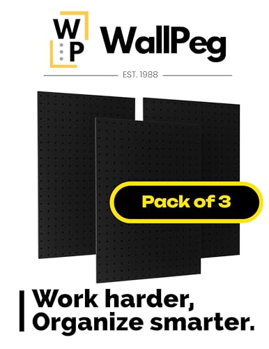 WallPeg 24" x 48" Pegboard Wall Organizer - Kit (PK-312-B) Peg Board Organizer Accessories for Garage pegboard Storage, Tool & Craft Organization with Pegboard. Hooks, and Peg Board Bins
