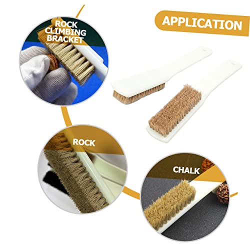 VALICLUD 2Pcs Boars Hair Stone Cleaning Brush for Climbing and Bouldering Handle Outdoor Sports Tool for Climbing Enthusiasts and Rock Lovers