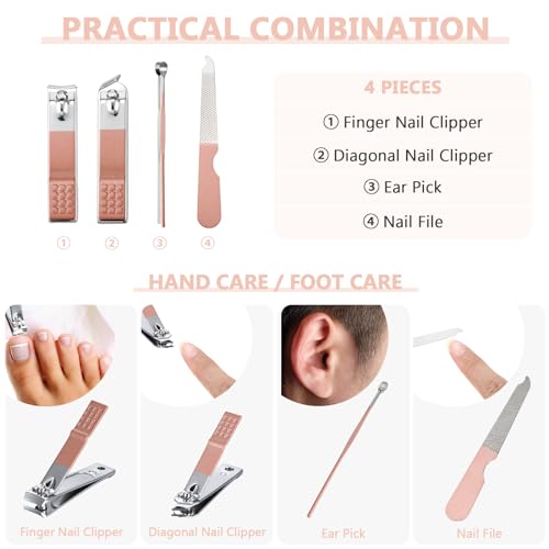 Geosar 12 Sets Manicure Gifts Bulk Nail Clippers Pedicure Kit Stainless Steel Professional Pedicure Grooming Kits Nail Care Tools with Travel Case for Women Men Hand Foot Birthday(Multi Colors) - color: Multi Colors