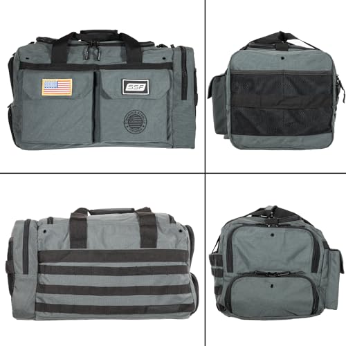 Serious Steel Fitness Gym Bag, 1000D Nylon Duffel Bag, Heavy Duty (Grey - Mid Bud 2.0) - color: Grey, style: Duffel Bag (Mid Bud)