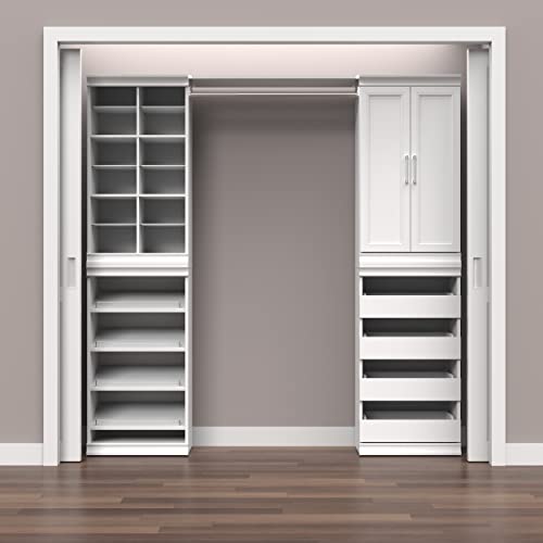 ClosetMaid Modular Storage Shelf Unit with Angled Shoe Shelves, White - color: White