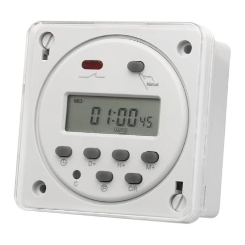 Baomain Time Switch Relay with 4 x Terminal Cable & Waterproof Cover,Digital LCD Programmable Timer,110V AC Input,200-250V 16A Output,28 Programs Daily/Weekly Schedule,CN101A - size: Timer with Terminal Cable & Cover