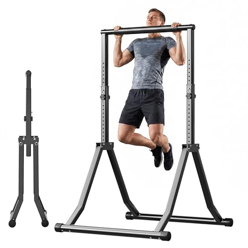 Foldable Pull Up Bar Station 66.1''-84.6'' Power Tower - color: 66"-85"