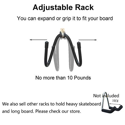YYST Skateboard Wall Mount Wall Hanger Rack Storage Display - W/Hardware - No Board Included - W Style - 4/PK