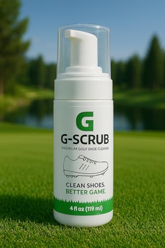 G-SCRUB Shoe Cleaner Kit – Premium Golf Foaming Solution & Brush – Removes Dirt & Grass Stains – Safe on Leather, Mesh & Synthetic – Made in USA