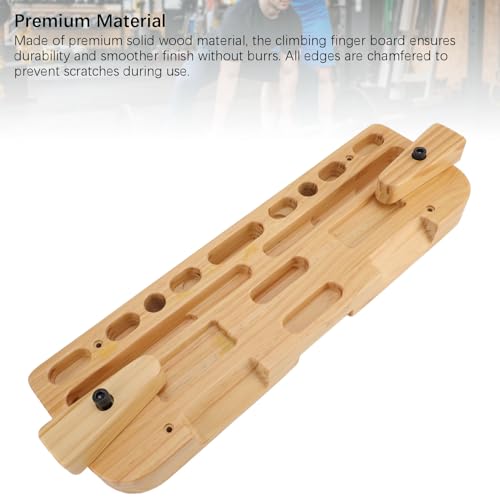Alomejor Wooden Training Hang Board, Enhanced Strength Exercise Compact Climbing Finger Board for Home Gym Outdoor, Various Grip Hole, Solid Wood