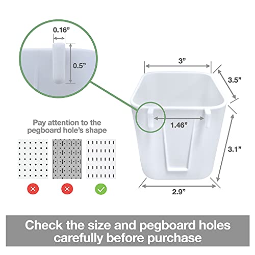 Keepo Peg Board Organizer Accessories, Peg Board With Accessories, Pegboard hooks, Pegboard Accessories, Pegboard Bins (2 Bins) - style: Bins