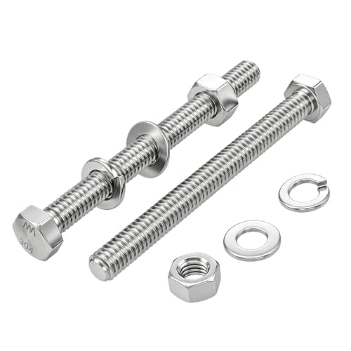 16 Sets 1/4-20x3 Bolt and Nut Set, Flat & Lock Washers Included,64PCS | 304 Stainless Steel 1/4-20 Bolt, Precision Fasteners Mechanical Assembly Equipment Repair & DIY - size: 1/4-20x3" 16sets