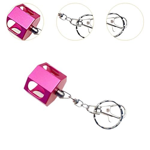 Pool Cue Chalk Holder Chalk Case with Keychain Lightweight Compact Practical Tool Chalk Boxes Chalk Pocket for Games Snooker - color: Pink