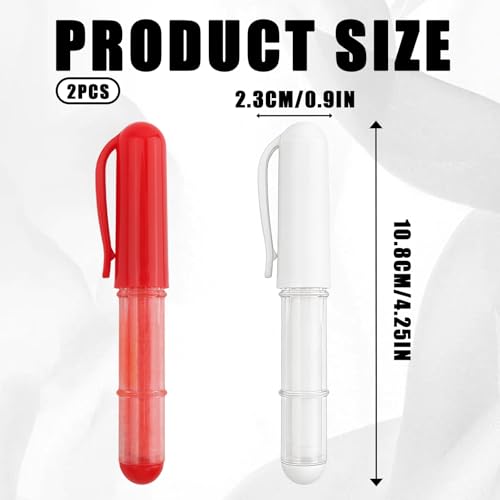 2 PCS Sew Fabric Chalk Markers, Red & White Fabric Chalk Pencil Erasable Tailor Chalk for Sewing and Quilting, Crafting, Erase Tailors Liner Pen for Cloth, Leather