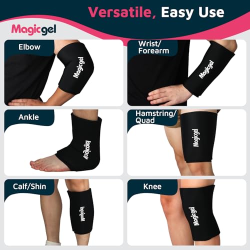 Magic Gel Medium Knee & Elbow Ice Pack Sleeve 1 Pack – Reusable Hot & Cold Therapy Wrap for Targeted Relief – Compact Compression Fit - style: Medium Knee & Elbow Pack