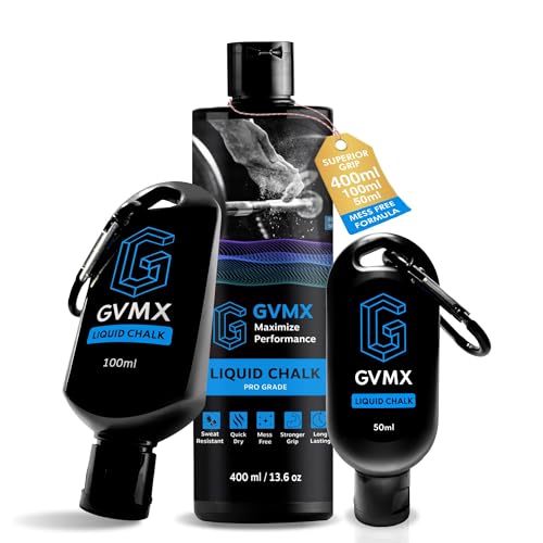 50ML/100ML/400ML Superior Grip Premium Liquid Chalk. Long Lasting Mess-Free Gym Chalk for Weightlifting, Gymnastics, Climbing. Fast Drying Refillable Gym Accessories. Package May Vary. - style: 100ML - 1 Pack