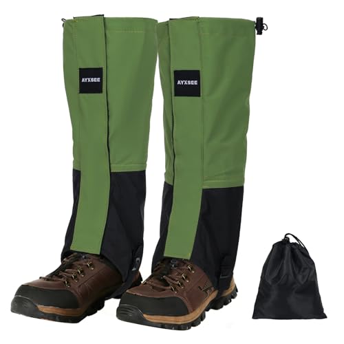 Waterproof Adjustable Hiking Gaiters for Men and Women, Snow Boots-Gaiters for Hiking in Hunting Sand Mud Mountain Climbing Snowshoeing - color: Army Green
