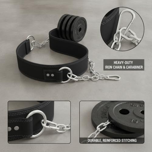 Home Gym Pull Up Station Accessory: Weighted Dip Belt with Heavy Duty Iron Chain for Strength Training - size: 3.94 x 3.15 x 3.15 in