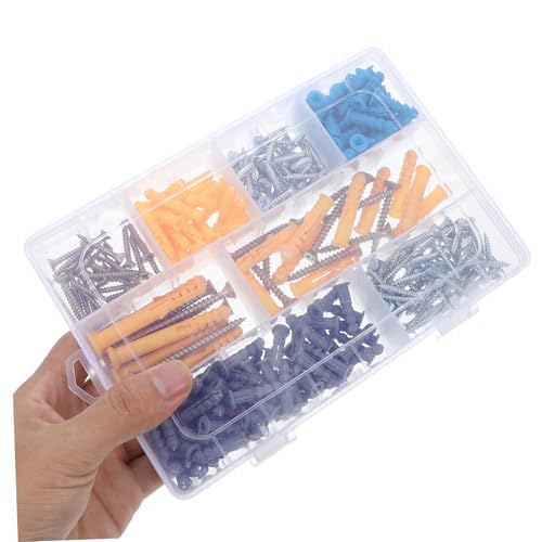 ABOOFAN 270pcs Wall Mounting Kit Screws Set Drywall Anchors Self Tapping Screws Assorted for DIY and Professional