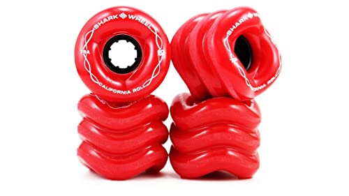 Shark Wheel 60 mm 78a Skateboard Wheels | California Roll | 4-Pack - color: Red