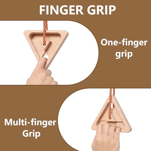 HRVEOCEI Climbing Hangboard for Rock Climbing Training – Wooden Fingerboard with Multi-Grip Design – Strengthen Fingers & Grip – Easy Mount for Home & Gym - color: Brown 2