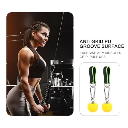 Holibanna Wrist Exercise Grip Ball with Hanging Rings and Climbing Training Strap Finger Strength Exerciser for Pull-up and Hand Grip Training for Rock Climbing and Strength Workouts Random