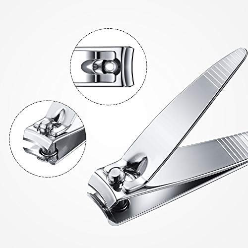 Mudder 100 Pieces Nail Clippers Set Bulk for Men Women Ultra Sharp Stainless Steel Fingernail Toenail Clippers Portable Travel Sturdy Trimmer Pointed Pedicure Manicure Care (Silver)
