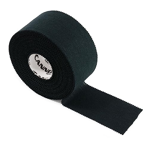 Cannon Sports Premium Athletic Tape - 1.5” x 45 Feet Per Roll - Easy Tear, No Sticky Residue, Very Strong, Hypoallergenic and Latex Free - Ideal for Sprains, Strains, First Aid - Pack of 3 (Black) - color: Black