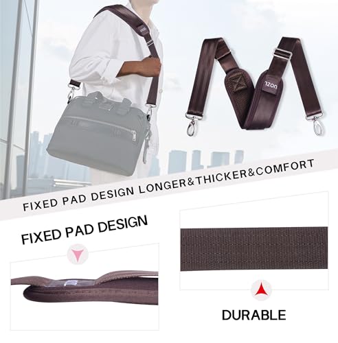59 Inch Shoulder Straps, Soft with Ultra-Thick Fixed Shoulder Pad, Two Way Independently Adjustable Buckle Replacement Straps for Laptop Bag Messenger Bag Tool Bag Luggage,Brown - color: Brown, size: 59 inch