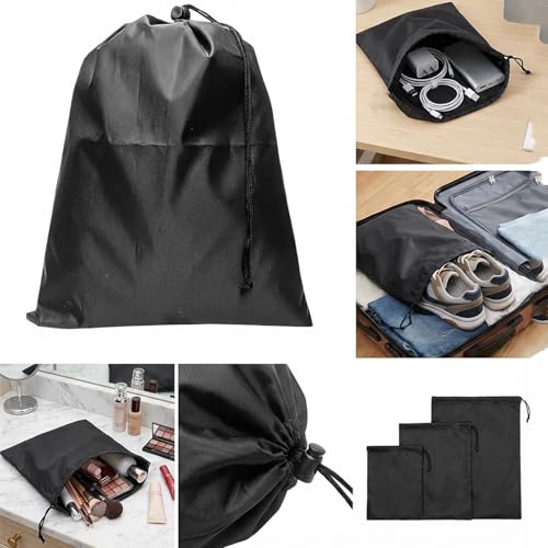 6-Pack Nylon Drawstring Bags with Toggle Closure - Multi-Size Cinch Sack Set for Travel Luggage Organization, Gym Gear, Shoe Storage, and Folding Blind Cane Pouch -Ditty Bags (11 x25 Inch) - size: 11 x25 Inch