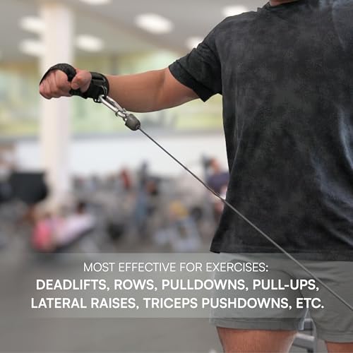 Gym Lifting Straps with D Rings, Anti-Slip, Thick Padded Lifting Wrist Straps for Weightlifting for Cable Machines, Deadlifts, & Gym Training, Black