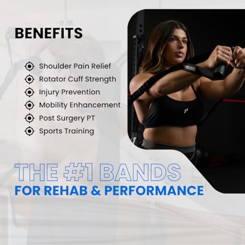 Iron Neck Shoulder Resistance Band System – 3 Level Rehab & Performance Kit with Door Belts & Anchors – 5lb, 10lb, 25lb Bands – Shoulder Pain Relief, PT, Strength Training – Home & Gym Use