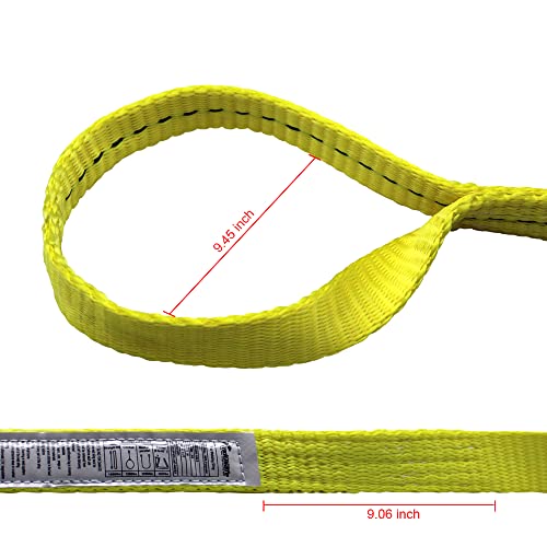 1" x 9’Rigging Moving Straps Lifting Sling Tree Saver Recovery Straps Twisted Eye Web Sling 1600lbs Vertical Capacity - color: Yellow - Vertical Capacity 1600LBS, size: 9ft