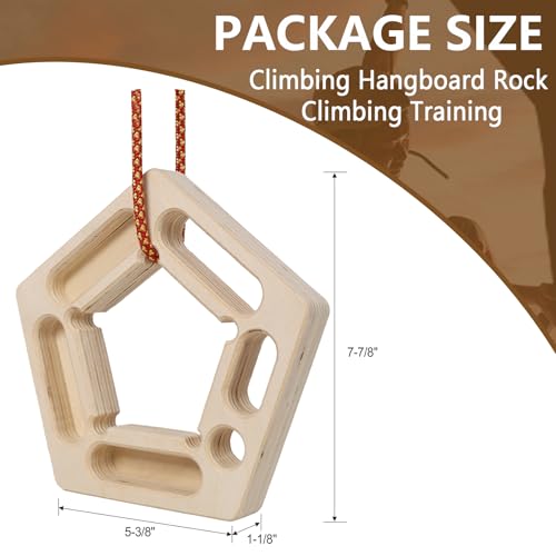 HRVEOCEI Climbing Hangboard for Rock Climbing Training – Wooden Fingerboard with Multi-Grip Design – Strengthen Fingers & Grip – Easy Mount for Home & Gym - color: Brown 3
