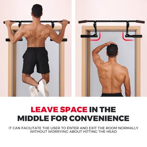 ONETWOFIT 2026 Upgrade Multi-Grip Pull Up Bar for Doorway - 460 lbs Heavy Duty Chin-Up Bar for Home Gym Exercise, Door Frame Pull Up Bar for Almost All Doors