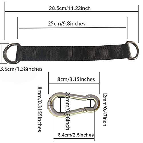 Tree Swing Straps, 2 PCS 25cm / 9.8inches Heavy Duty Hanging Straps Holds 440 lbs with Carabiner Perfect for Hammock, Plank - color: 25cm straps with Carabiner