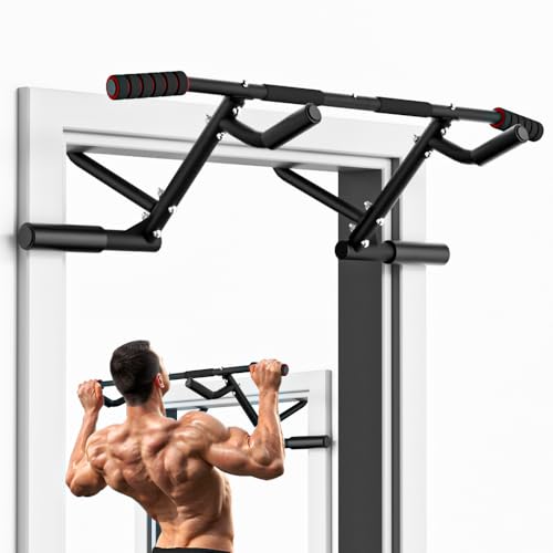 ONETWOFIT 2026 Upgrade Multi-Grip Pull Up Bar for Doorway - 460 lbs Heavy Duty Chin-Up Bar for Home Gym Exercise, Door Frame Pull Up Bar for Almost All Doors