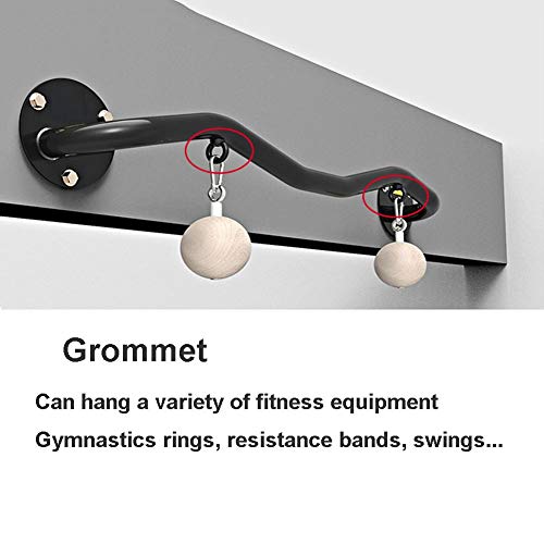 AGYH Wall-Mounted Horizontal Bar, Home Pull-up Wrist Strength Training Finger Grip Ball, Rock Climbing Equipment, Load 200kg, Black/Silver - color: Black