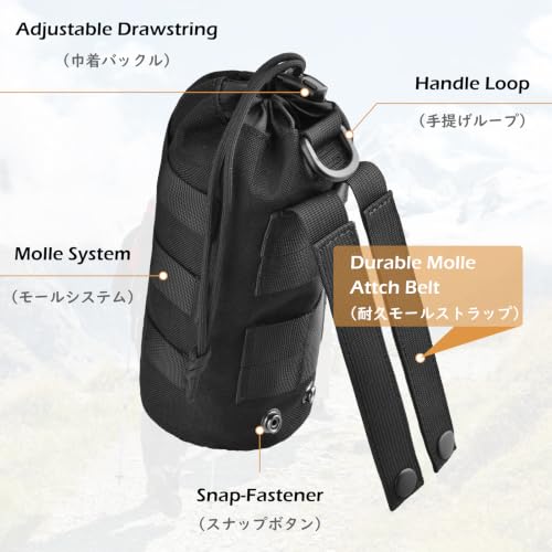 TRIWONDER Tactical MOLLE Water Bottle Pouch H2O Hydration Carrier, Military Bottle Holder Molle Drink Holder Travel Water Bottle Bag for Backpack Camping Outdoor - color: 03 Green