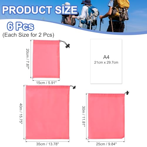 Drawstring Bag with Toggle, Stuff Sack String Waterproof Travel Storage Bags Cinch Stuff Pouch -Fitting for Yoga - color: Pink