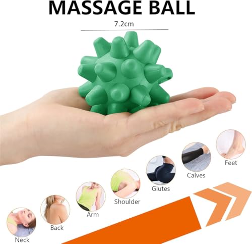 Massage Roll Balls, 2 Pack Spiky Massage Balls Deep Tissue Trigger Point and Myofascial Release for Plantar Fasciitis Relief, Muscle Recovery, 2.8 Inch Diameter (Blue) - color: Blue