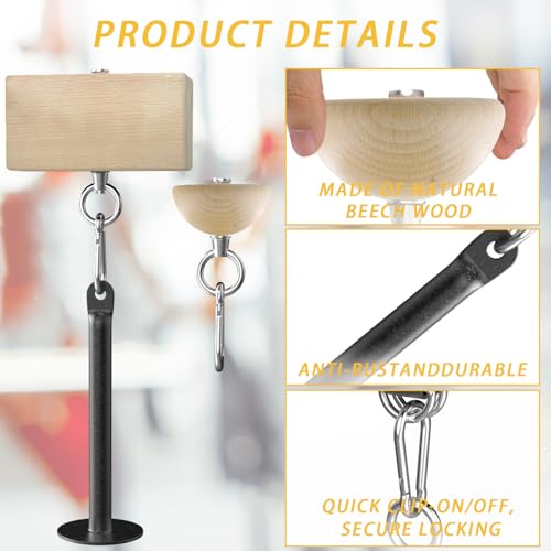 Grip Strength Training Beech Wood Pinch Block & Half-Sphere Ball with Loading Pin – Hand, Finger, Forearm Workout Set for Climbing, Lifting, Fitness Training - color: set
