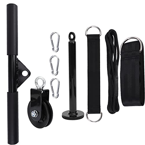 Exercise Pulley System 9Pcs Set | High - Strength Nylon Rope & Quiet Cable Pulley | DIY Loading Pin for Triceps Training / Pull Down / Home Gym | Portable Strength Equipment