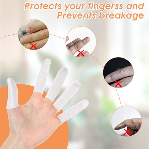 200 Pcs Cotton Cots for Finger,Cloth Finger Cots,Fingers Gauze Sleeve Thumb Protector Covers,White Fingers Condom Sleeves Protectors for Injury,Comfortable Breathable,Moisture Wicking
