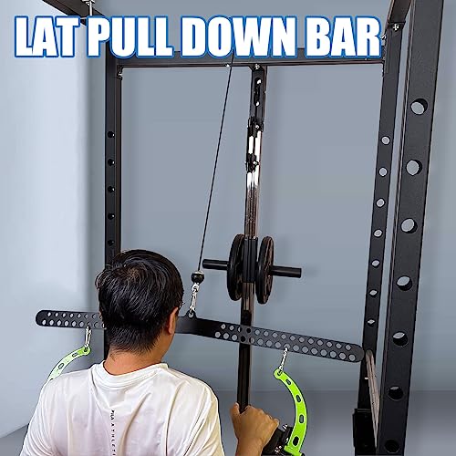 Multi-Grip LAT Pull Down Bar for Home Gym Fitness, Spreader Plate LAT Pulldown Attachments for Pulley System Cable Machine, Double to Single Cable Attachment Exercise Handle - color: Multi Hole Bar 2