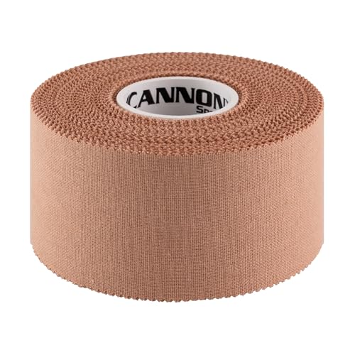 Cannon Sports Premium Athletic Tape - 1.5” x 45 Feet Per Roll - Easy Tear, No Sticky Residue, Very Strong, Hypoallergenic and Latex Free - Ideal for Sprains, Strains, First Aid - Pack of 3 (Natural) - color: Natural