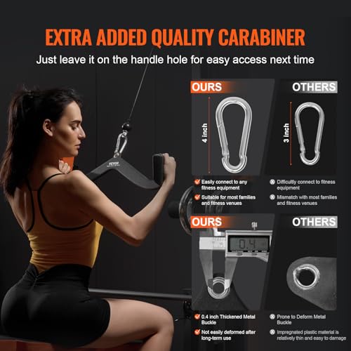 VEVOR LAT Pulldown Attachments, Cable Machine Rowing T-bar V-bar Tricep Pull Down Bar, Back Strength Training Rubber Coated Handle Grip, Bicep Curl Tricep LAT Pulldown Bar for Home Gym Fitness - size: 7PCS