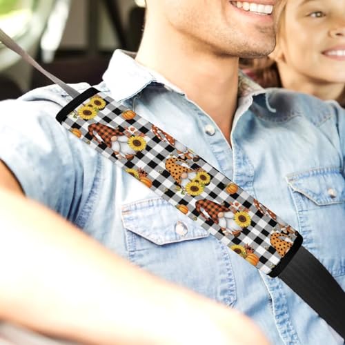 2PCS Gnomes Sunflower Seat Belt Cover Soft Padded Neck Strap Covers for Kids, All Vehicles, Comfortable Driving - color: Pattern 83