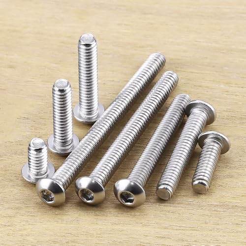 1/4-20 x 3/4" Button Head Socket Cap Bolts Screws, 304 Stainless Steel 18-8, Allen Hex Drive, Bright Finish, Fully Machine Thread, Pack of 25 - size: 1/4-20 x 3/4