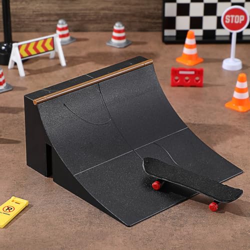 UPKOCH Finger Board Ramp Skateboard Park Kit Mini Finger Skateboard Obstacle Set with Plastic Ramp Parts for Fingerboard Park Imaginative Play Coordination Practice Family Fun