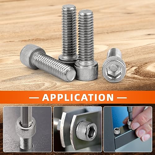 5/16-18 x 1-1/2" Socket Head Cap Screws Bolts, Allen Socket Drive, Stainless Steel 18-8 (304), Fully Threaded, Bright Finish, Machine Thread, Quantity 10 - size: 5/16-18 x 1-1/2"